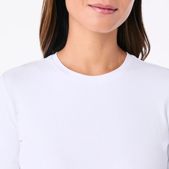 Figs Ribbed Longsleeve Underscrub in White, Size X-Small - Picture 3 of 11